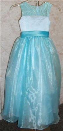pool blue little girls formal dresses